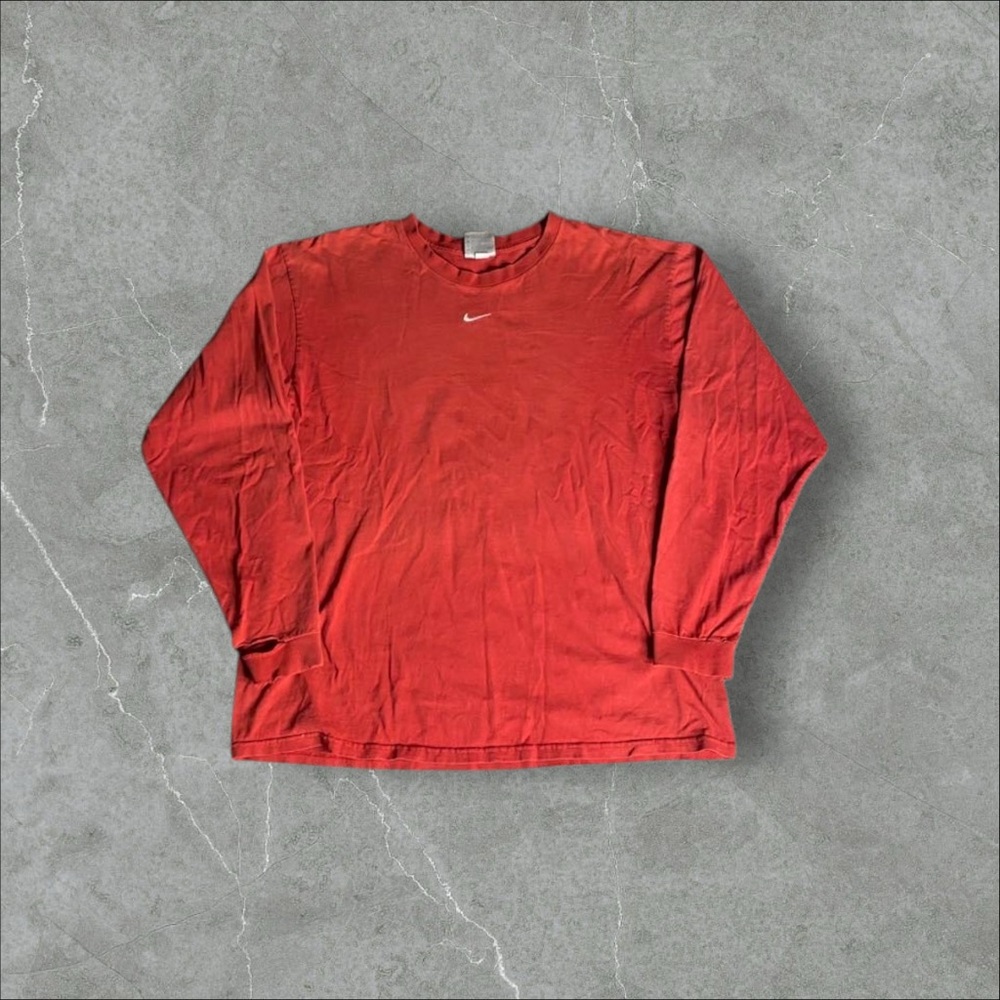 Vintage Nike Shirt Mens Large Red Y2K Center Swoosh Check Travis Scott Essential